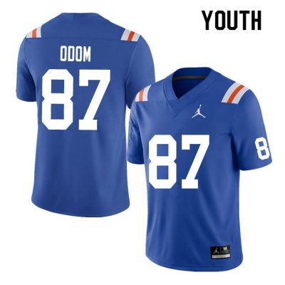 Youth Florida Gators #87 Jonathan Odom NCAA Nike Blue Throwback Authentic Stitched College Football Jersey VGN1862EB